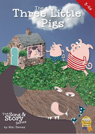 Three Little Pigs fairytale song and story book
